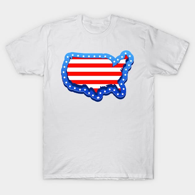 🔥 🇺🇸 4th of July Map 🇺🇸 🔥 T-Shirt by detallazos